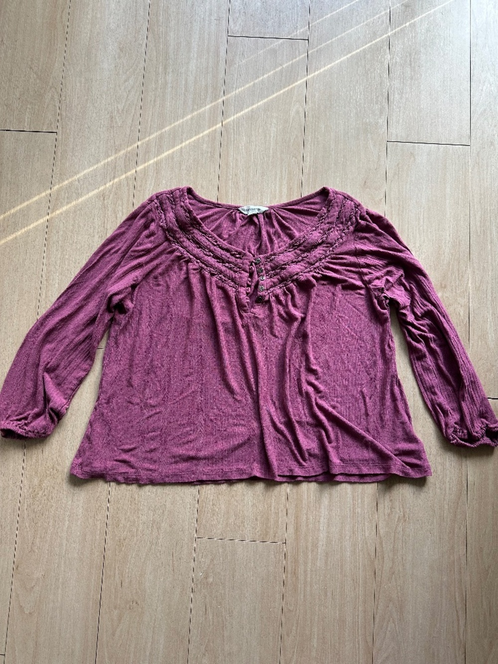 Lucky Brand Maroon Blouse Women's Size Large